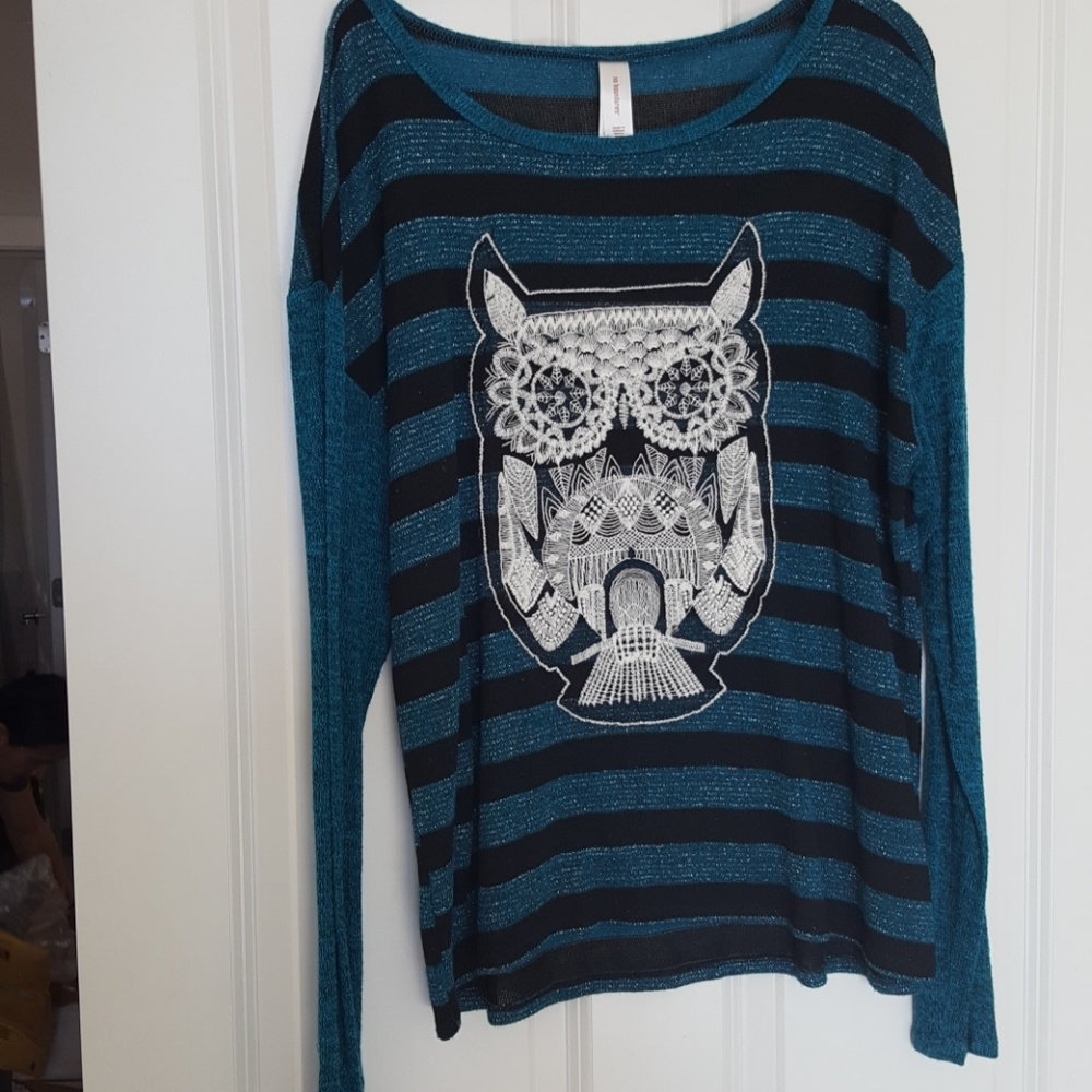 Glittery owl top from No Boundaries!